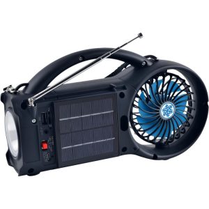 Ventilador de 3" y radio 2 en 1 con bluetooth y recargable