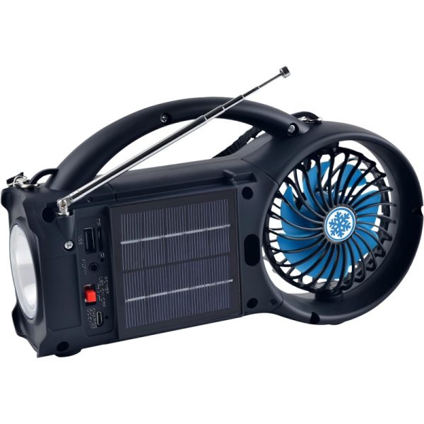 Ventilador de 3" y radio 2 en 1 con bluetooth y recargable